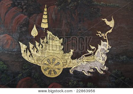 Openbare kunst schilderij op Wat Phra Kaew