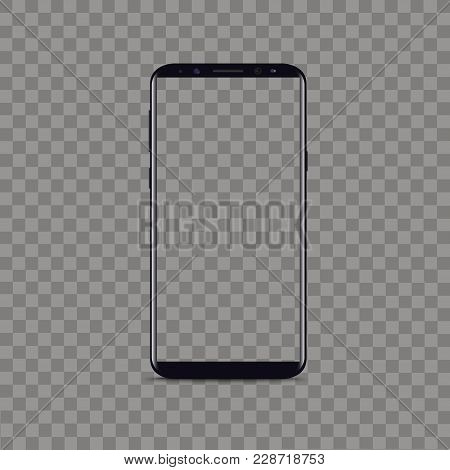 Realistic Smart Phone With Transparent Screen. Vector