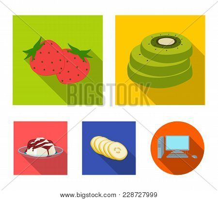 Fruits And Other Food. Food Set Collection Icons In Flat Style Vector Symbol Stock Illustration .