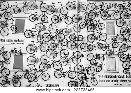 Altlandsberg, Germany - February 21, 2018: The Unusual Design Of The Bike Store 