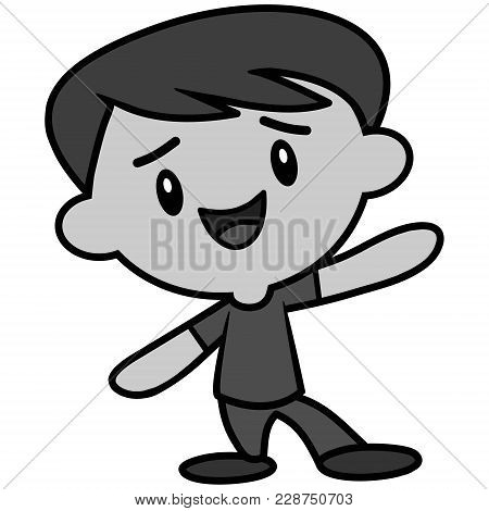Kawaii Larry Illustration - A Vector Cartoon Illustration Of A Cute Kawaii Boy.