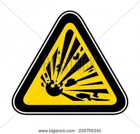 Triangular Yellow Warning Hazard Symbol, Vector Illustration