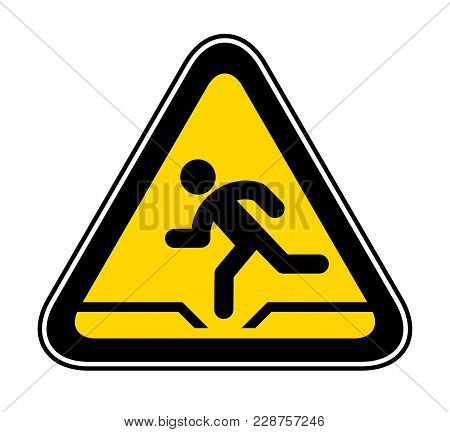 Triangular Yellow Warning Hazard Symbol, Vector Illustration