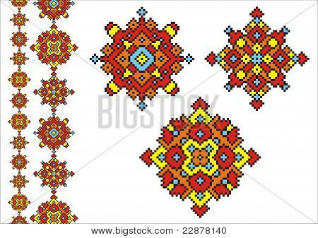 Pixel umění ornamenty v Color.eps
