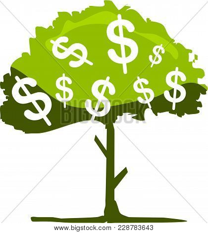 Money Tree Logo Design Template Isolated Vector