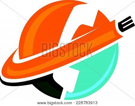 Optical Fiber Around The World Logo Design Template Vector Isolated