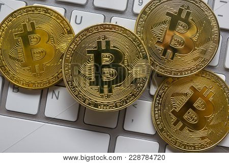 Bitcoin Gold Coin. Cryptocurrency Concept. Virtual Currency Background