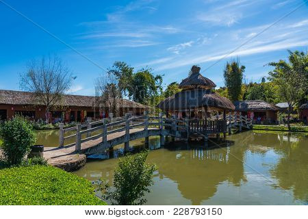 Mae Hong Son, Thailand - January 25, 2018: Santichon Village, A Small Chinese Yunnan Village Where I