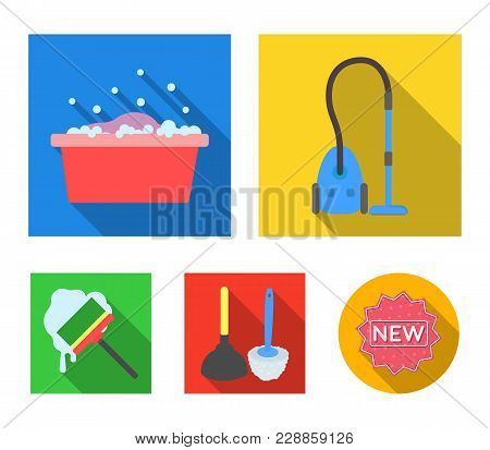 Cleaning And Maid Flat Icons In Set Collection For Design. Equipment For Cleaning Vector Symbol Stoc