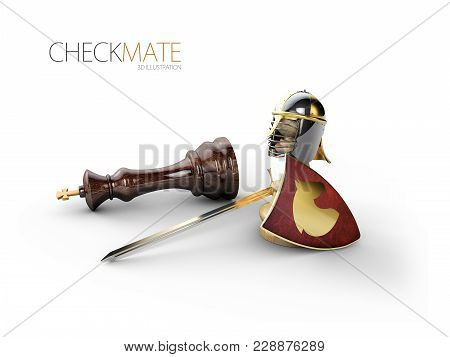 A Chess Pawn In A Knights Armor, 3d Illustration.