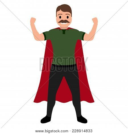 Isolated Superdad Cartoon Character. Vector Illustration Design