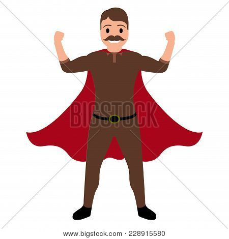 Isolated Superdad Cartoon Character. Vector Illustration Design