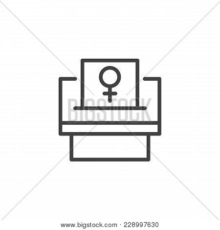 Woman Suffrage Outline Icon. Linear Style Sign For Mobile Concept And Web Design. Feminism Simple Li