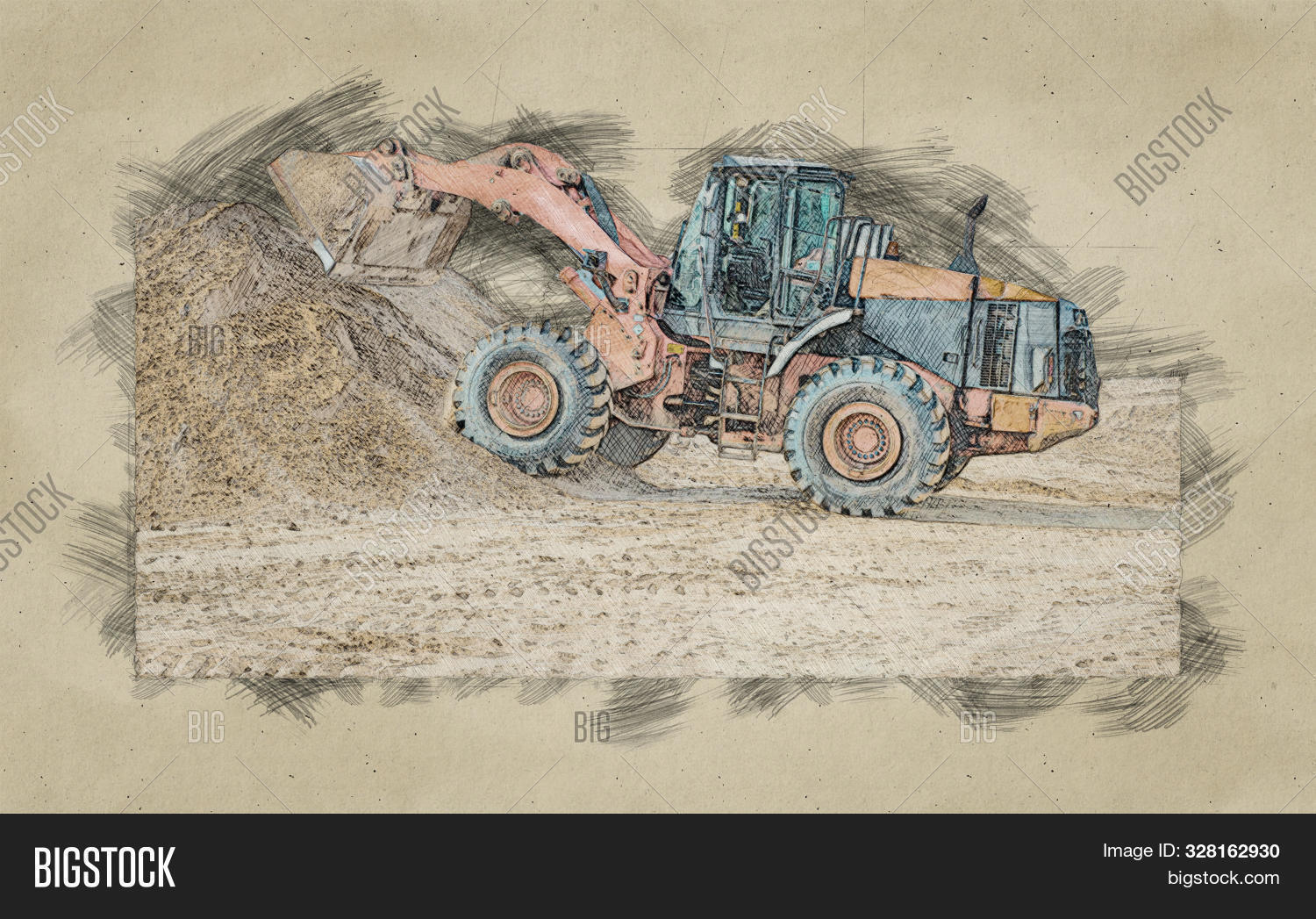 Backhoe Excavator Drawing