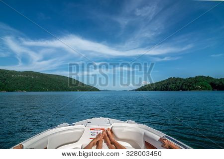 On A Boat On Lake Jocassee South Carolina