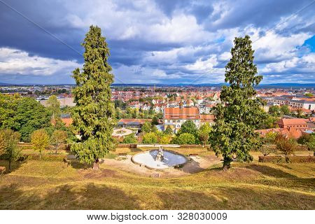 Bamberg. Scenic Town Of Bamberg Rooftops View From Michaelsberg Hill, Upper Franconia, Bavaria Regio