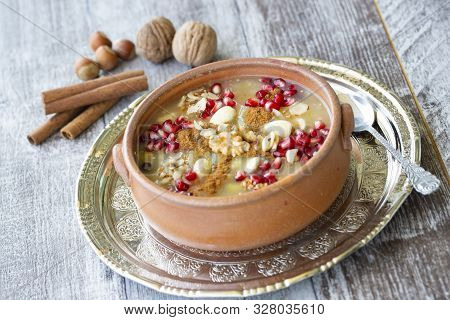 The Oldest Dessert In The World,asure Or Ashura(noah Pudding)traditional Dessert To Serve On The 10t