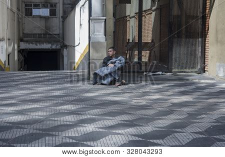 Sao Paulo, Brazil - December 12, 2015: Homeless Man On The Streets Of Sao Paulo. In 2019, The Govern