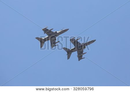 Konya, Turkey - June 26, 2019: Fighter Jets Flying In Konya Airport During Anatolian Eagle Air Force