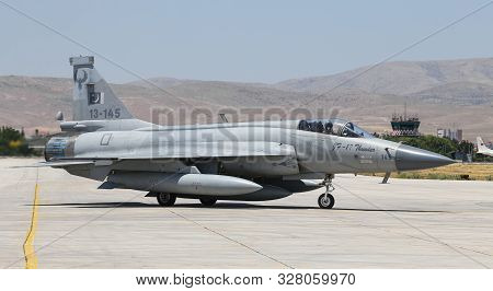 Konya, Turkey - June 26, 2019: Turkish Air Force General Dynamics F-16c Fighting Falcon (cn 4r-87) T