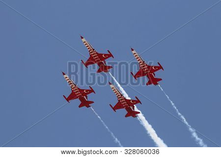 Konya, Turkey - June 26, 2019: Turkish Air Force General Dynamics F-16c Fighting Falcon (cn 4r-87) T