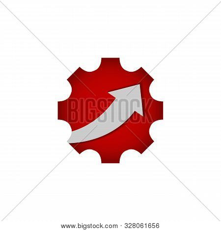 Business Finance Logo Graph Bar Arrow Inside Cog Gear Design Vector