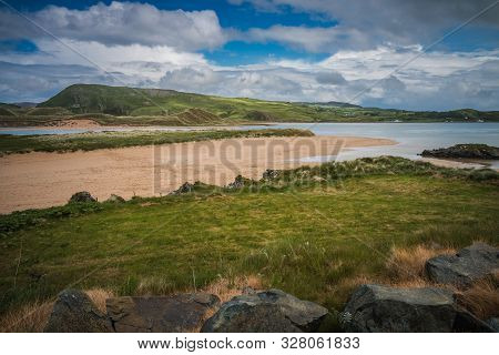 An View Over Landscape With The Name Doaghe In Ireland.