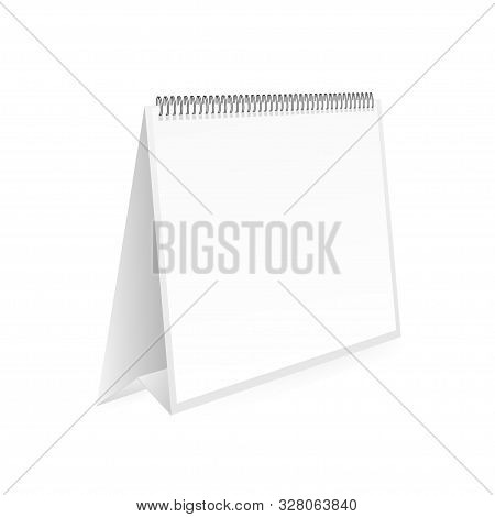 Blank Wall Calendar With Spring. Calendar Mock Up. Vector Stock Illustration.