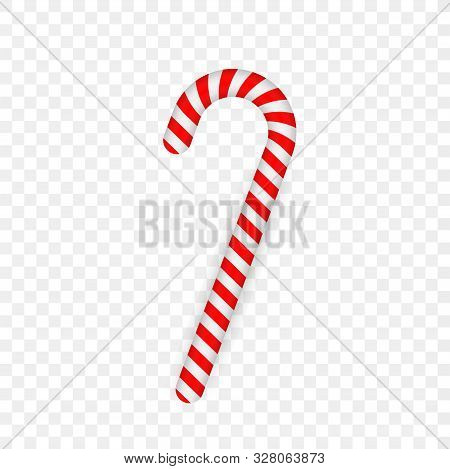 Traditional Christmas Candy Cane. Vector Stock Illustration.