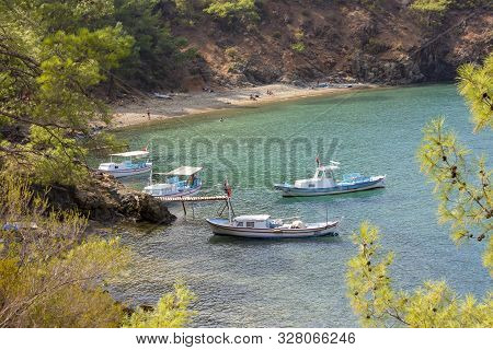 Adrasan, Kemer / Antalya, October 4, 2019, Seaside View From Adrasan Beach Along The Mediterranean C
