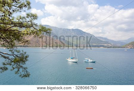 Adrasan, Kemer / Antalya, October 4, 2019, Seaside View From Adrasan Beach Along The Mediterranean C