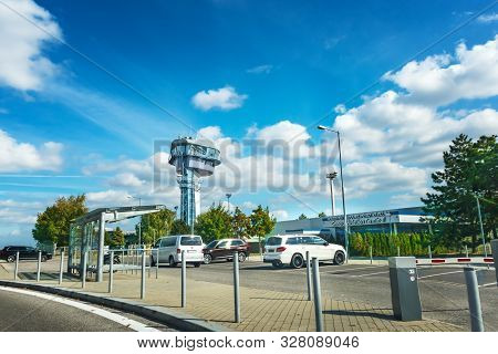 Bratislava, Slovakia - October 6 2019: Parking Lot In Front Of General Aviation Terminal Of Bratisla