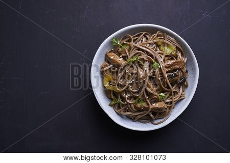 Stir-fried Sona With Pork And Vegetables In Asian Style