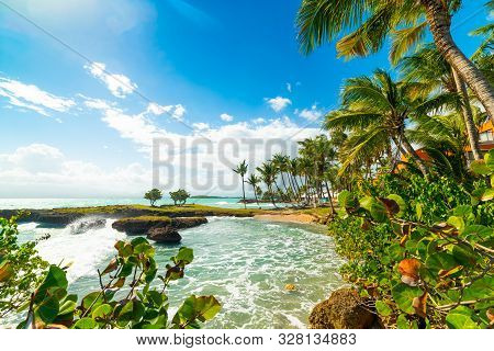 Gosier Shore In Guadeloupe, French West Indies. Lesser Antilles, Caribbean Sea