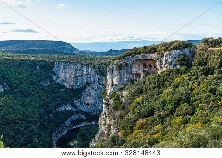 Landscape View Around Le Garn In Ardeche, France