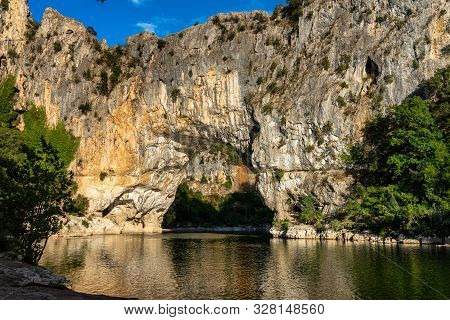Pont Darc, Rock Arch Over The Ardeche River In France