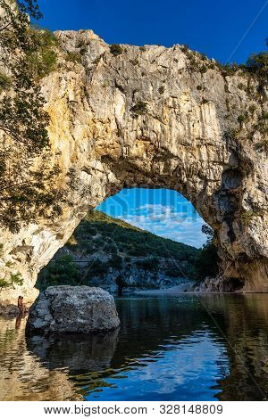 Pont Darc, Rock Arch Over The Ardeche River In France