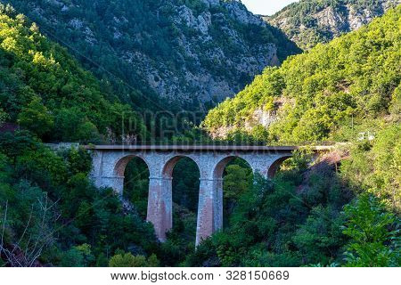Gorges De Daluis Or Chocolate Canyon In Provence-alpes, France.