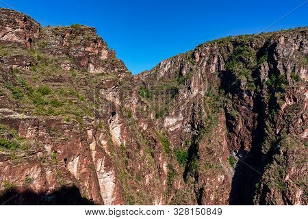 Gorges De Daluis Or Chocolate Canyon In Provence-alpes, France.