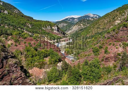 Gorges De Daluis Or Chocolate Canyon In Provence-alpes, France.