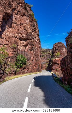 Gorges De Daluis Or Chocolate Canyon In Provence-alpes, France.