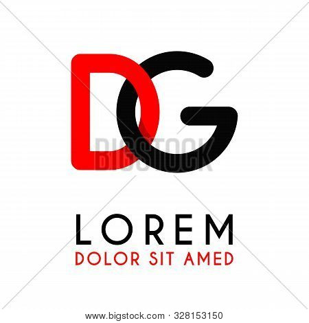 Initial Letter Dg With Red Black And Has Rounded Corners
