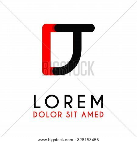Initial Letter Dt With Red Black And Has Rounded Corners