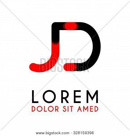 Initial Letter Jd With Red Black And Has Rounded Corners