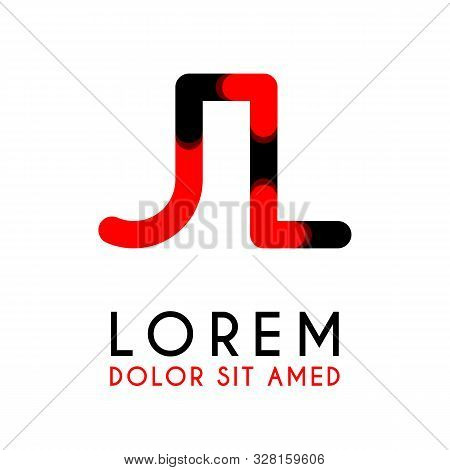 Initial Letter Jl With Red Black And Has Rounded Corners