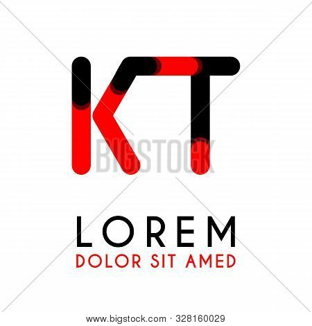 Initial Letter Kt With Red Black And Has Rounded Corners