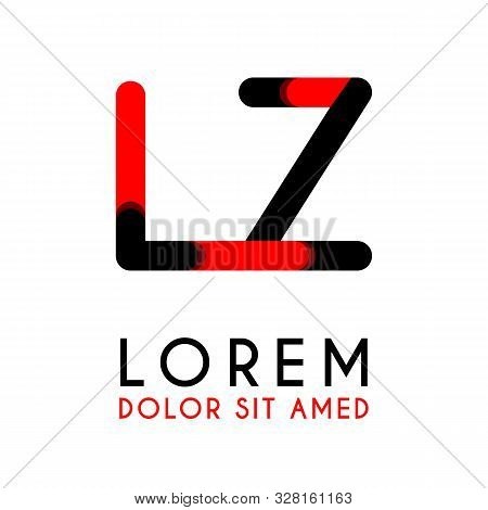 Initial Letter Lz With Red Black And Has Rounded Corners
