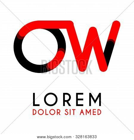 Initial Letter Ow With Red Black And Has Rounded Corners