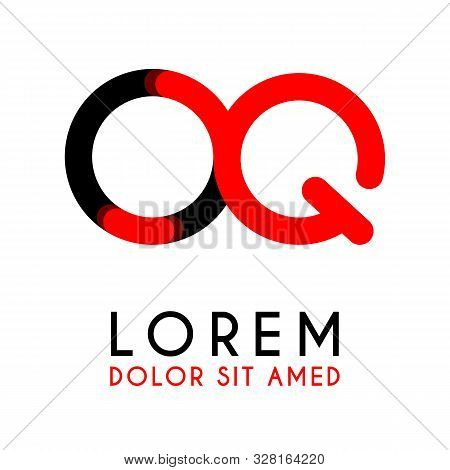 Initial Letter Oq With Red Black And Has Rounded Corners