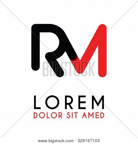 Initial Letter Rm With Red Black And Has Rounded Corners